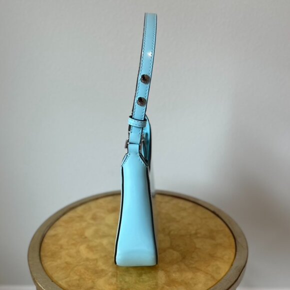 Tory Burch Emerson Patent Leather Shoulder Bag in Light Celeste - Picture 3 of 15